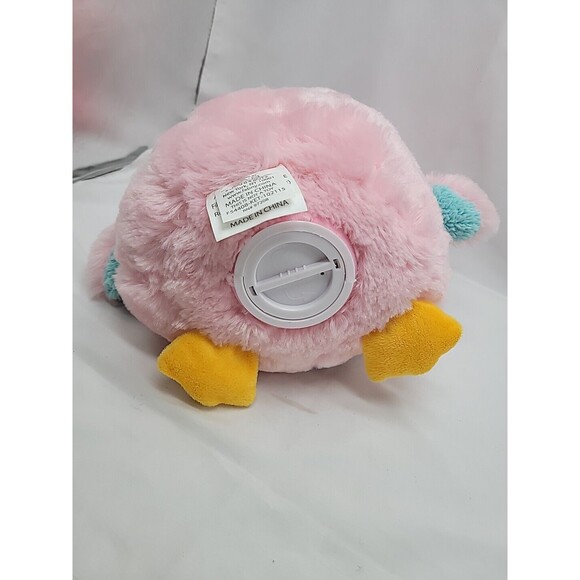 8" FAB.NY pink, turqois & yellow plush owl bank - Picture 9 of 15